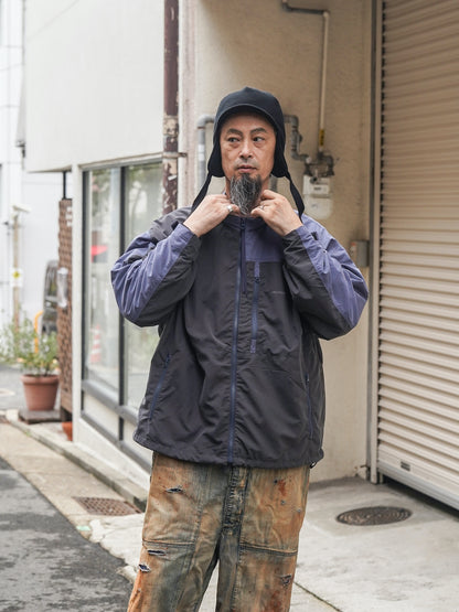 EXCHANGE PATTERN NYLON JACKET / Navy x black