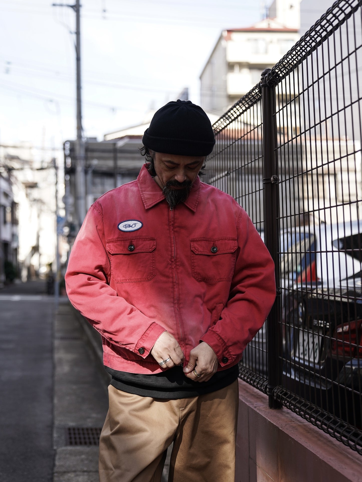 TIMEWORN WORK JACKET / Red