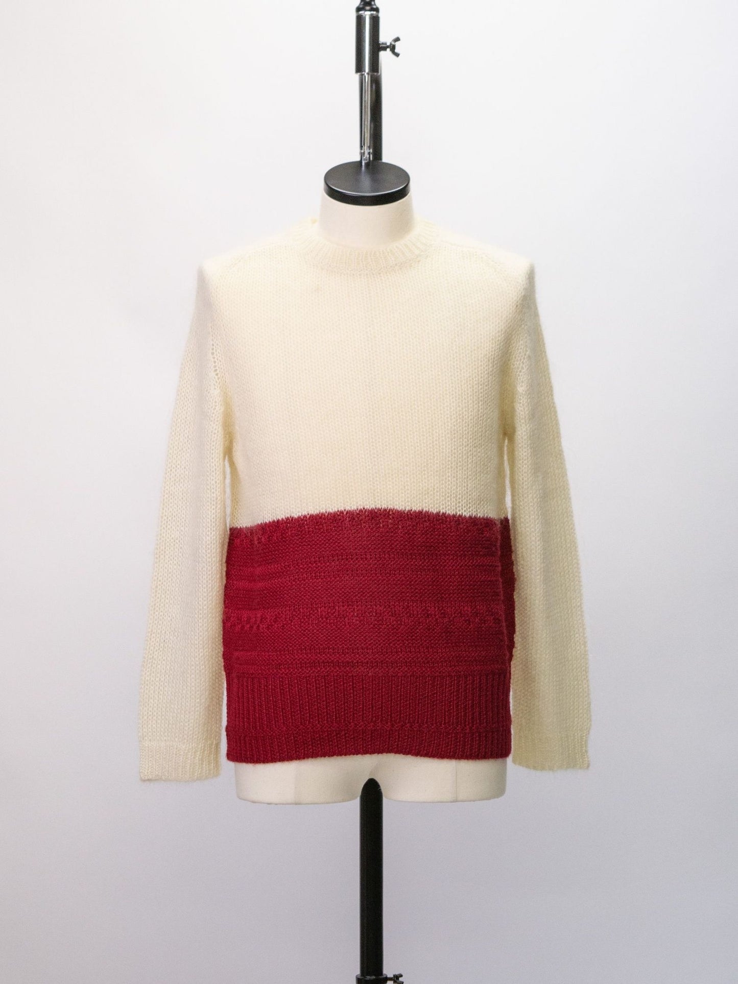 2TONE KNIT / Natural×red