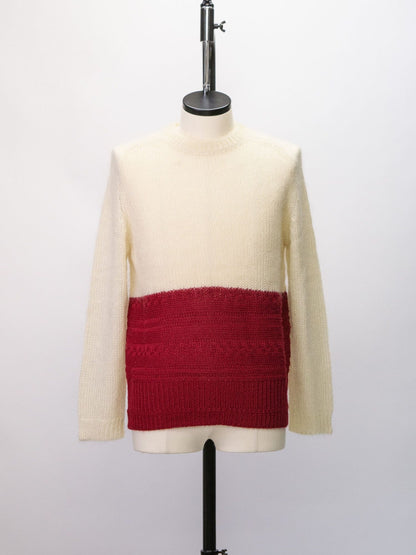 2TONE KNIT / Natural×red