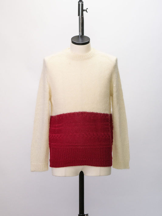2TONE KNIT / Natural×red