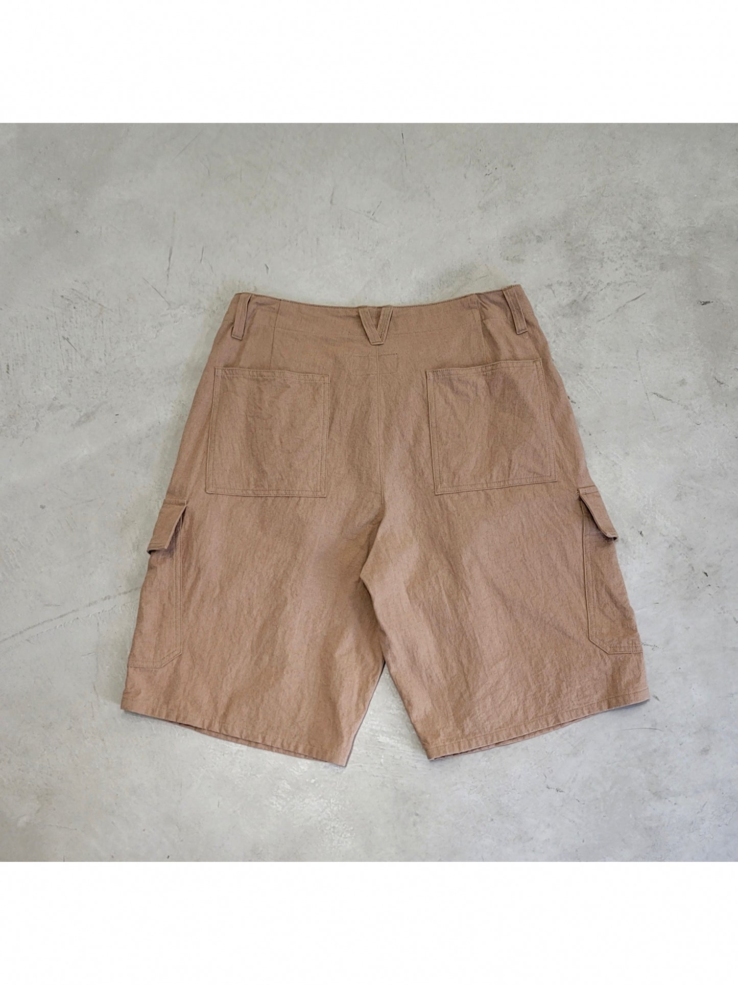 LINEN CARGO 3/4 / Camel
