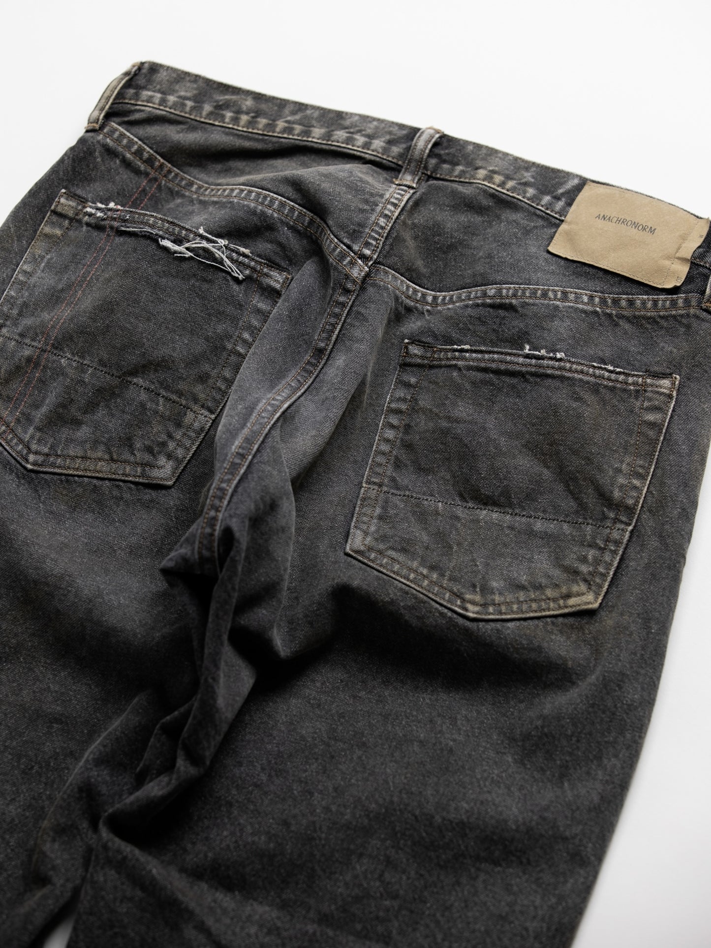 REGULAR TAPERED REMAKED 5P BLACK DENIM PANTS / Black(remake)