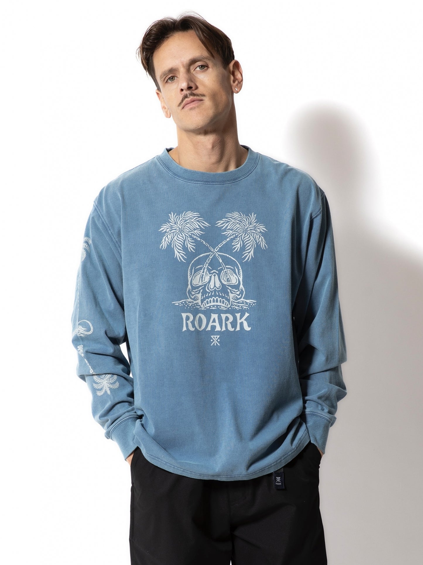 "PERMANENT VACATION" L/S TEE / Slate blue