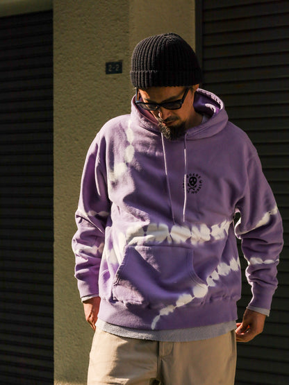 "GUIDE WORKS" TIE DYE P/O HOODED SWEAT / Purple haze shibori