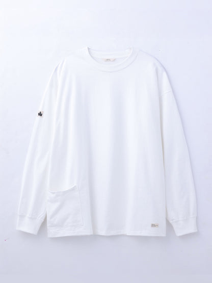 ORGANIC COTTON CHILL POCKET LONG TEE / White