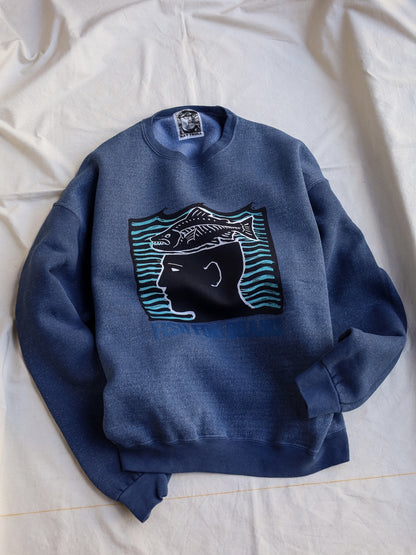 FISH FOR BRAINS SWEAT SHIRT / Pigment navy