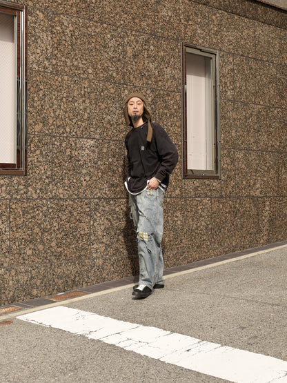 CHECK COMBI DENIM 5P PANTS / Indigo(REMAKE)
