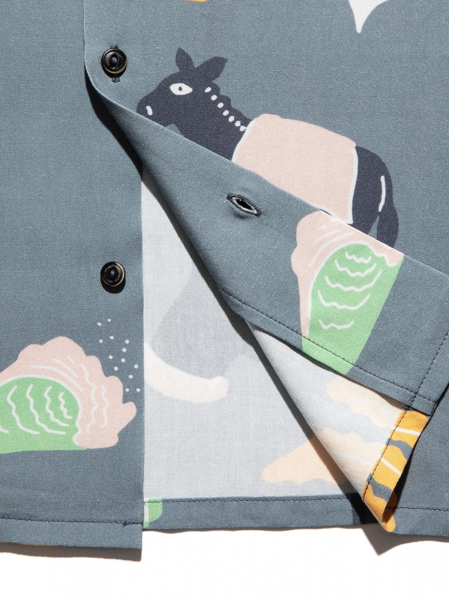 "GONZO VIAJE" S/S WOVEN / Slate blue