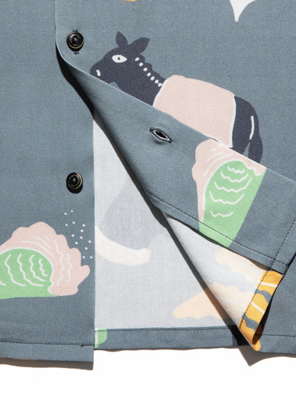 "GONZO VIAJE" S/S WOVEN / Slate blue