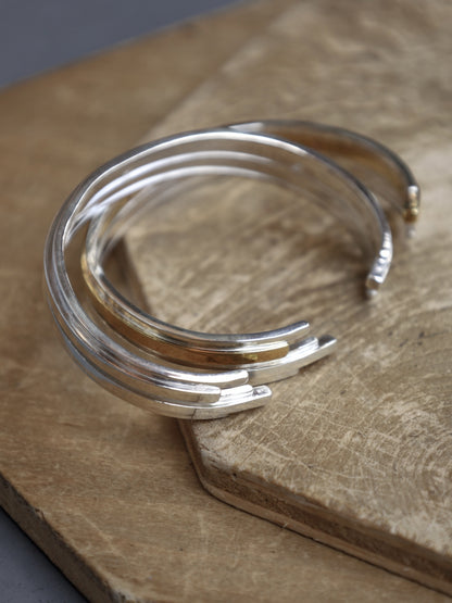 UNEVEN BARS BANGLE(Slim) / Silver × Silver