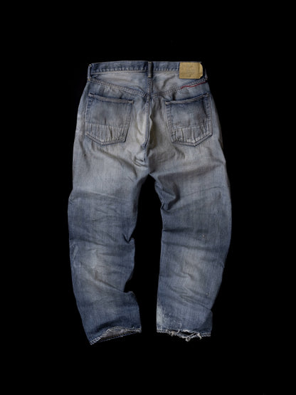 HARD REMAKED REGULAR TAPERED 5P PANTS / Indigo(remake)