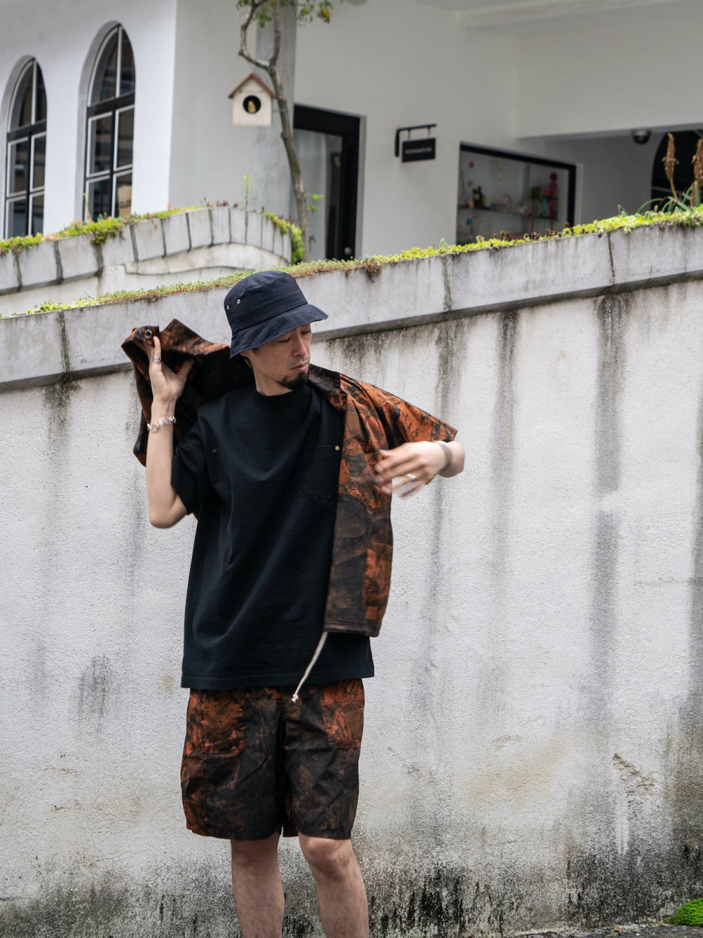 PATCH WORK BAKER SHORTS / Orange