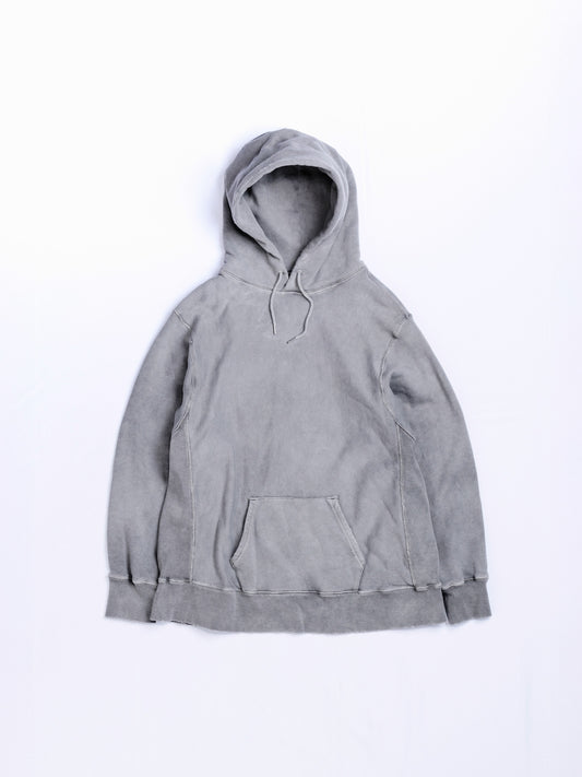 PIGMENT DYED SIDE LIB SWEAT PARKA / Gray