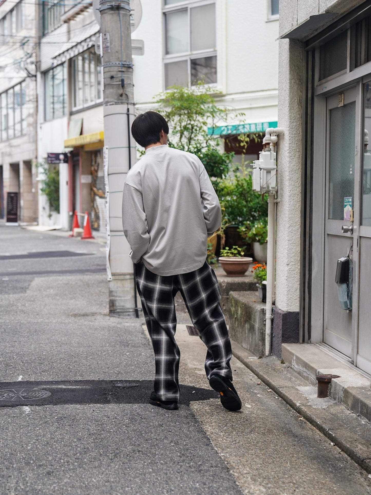 VORTEX 8オンス モックネックバルーン L/S TEE / Silver gray