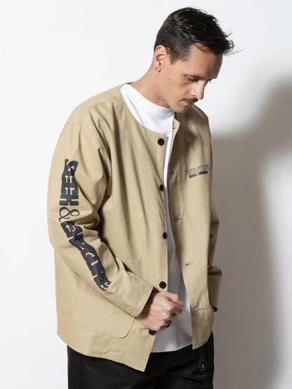 "SEEK & EXPLORE" DUCK DUNGAREE ENGINEER JACKET / Sand beige