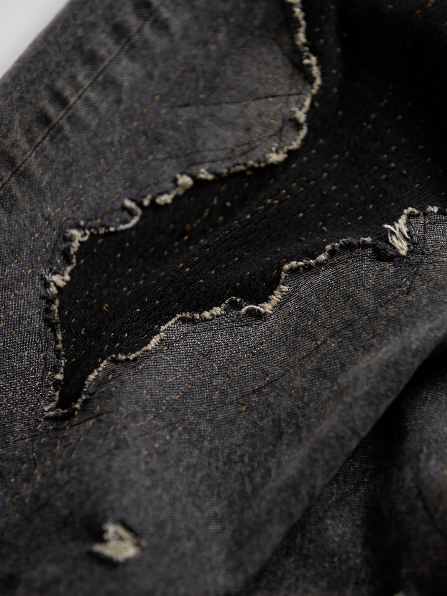 REGULAR TAPERED REMAKED 5P BLACK DENIM PANTS / Black(remake
