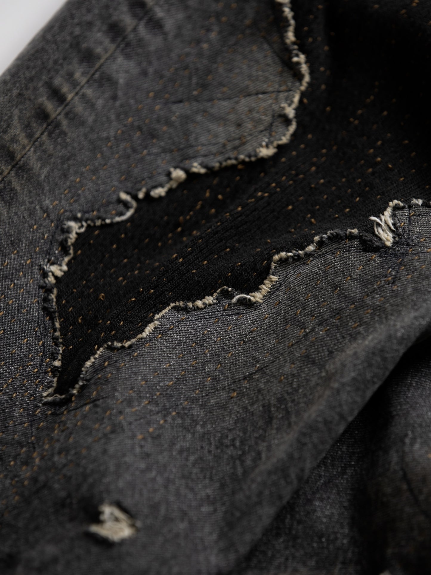 REGULAR TAPERED REMAKED 5P BLACK DENIM PANTS / Black(remake)