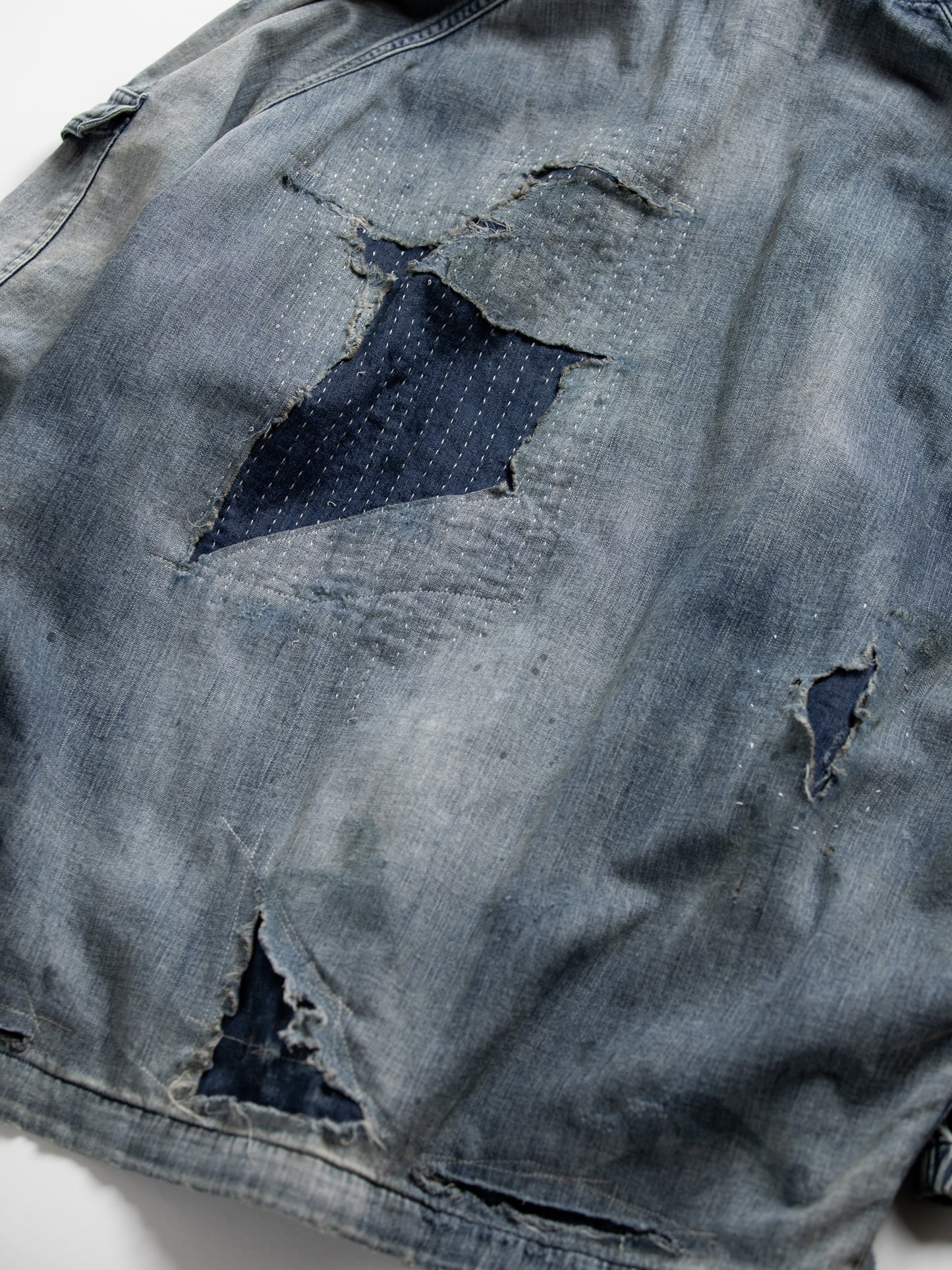 DUAL DENIM REMAKED FULLZIP PARKA / Indigo(remake)