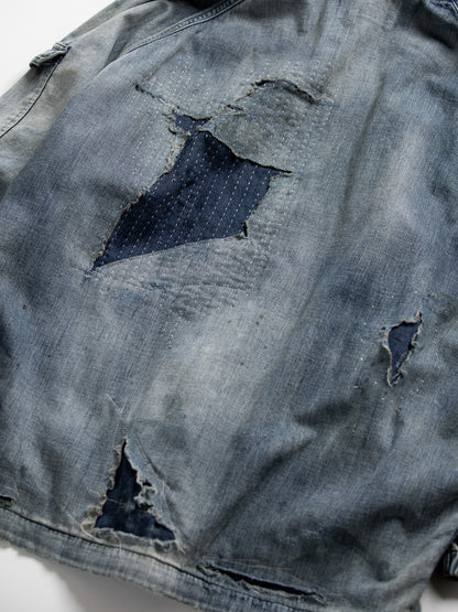 DUAL DENIM REMAKED FULLZIP PARKA / Indigo(remake)