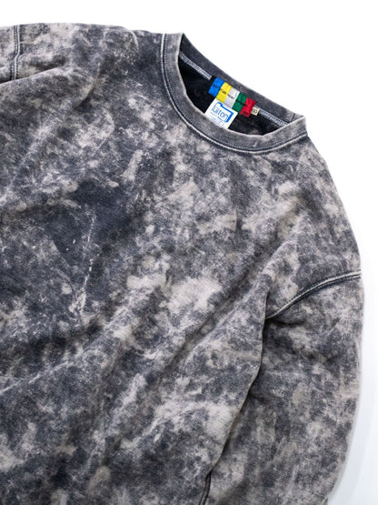VOO-SPG-094 / SMOKY BLEACHED CREW / Black