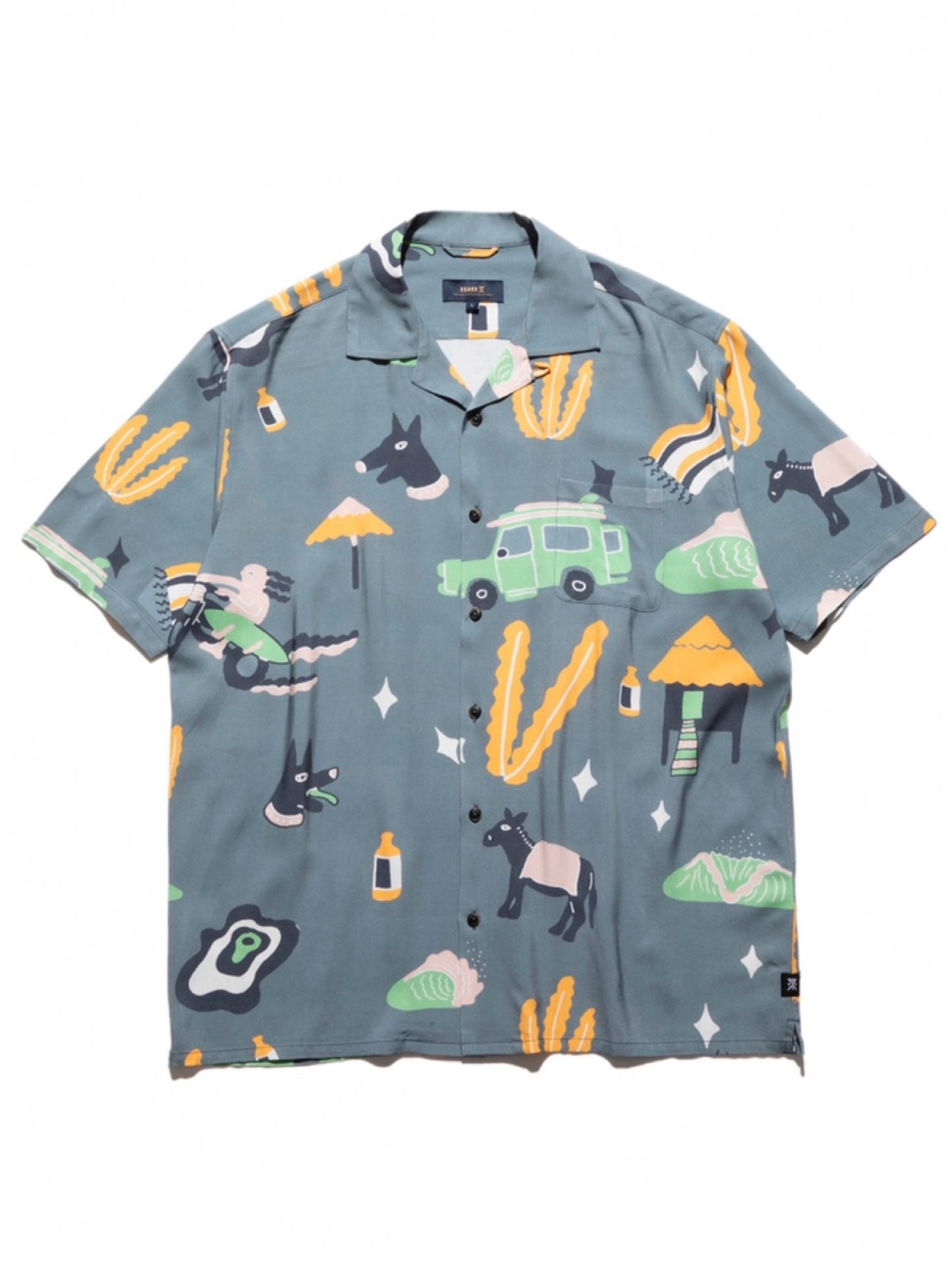 "GONZO VIAJE" S/S WOVEN / Slate blue