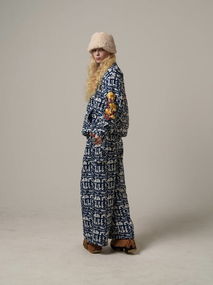 FABRIC EMBROIDERED JUMPER / 3colors