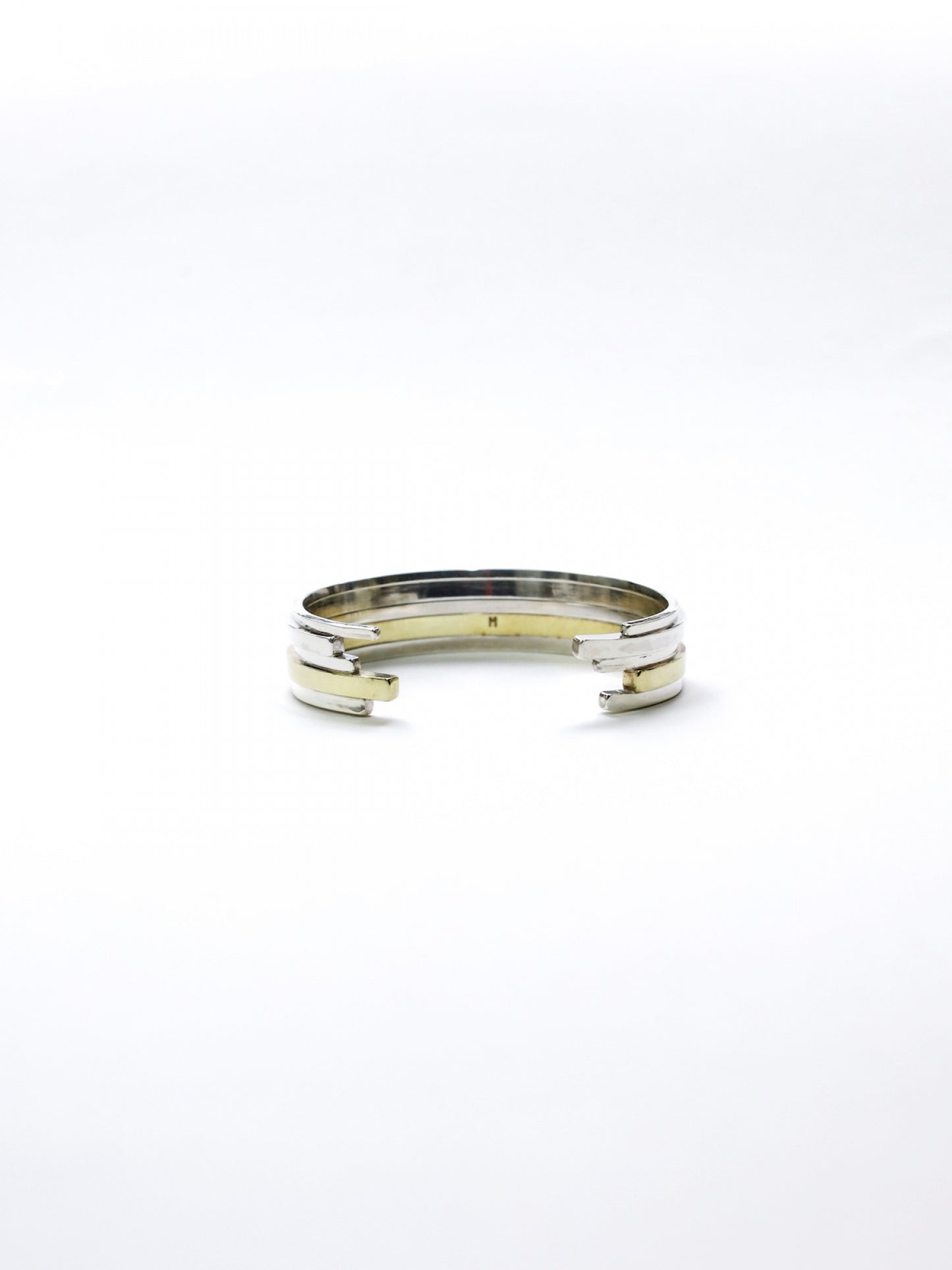 UNEVEN BARS BANGLE(Middle) / Silver × Brass