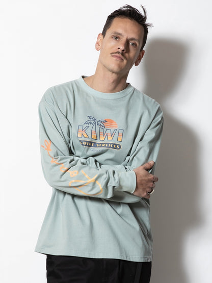 "NZ TOURIST" L/S TEE / Slate blue