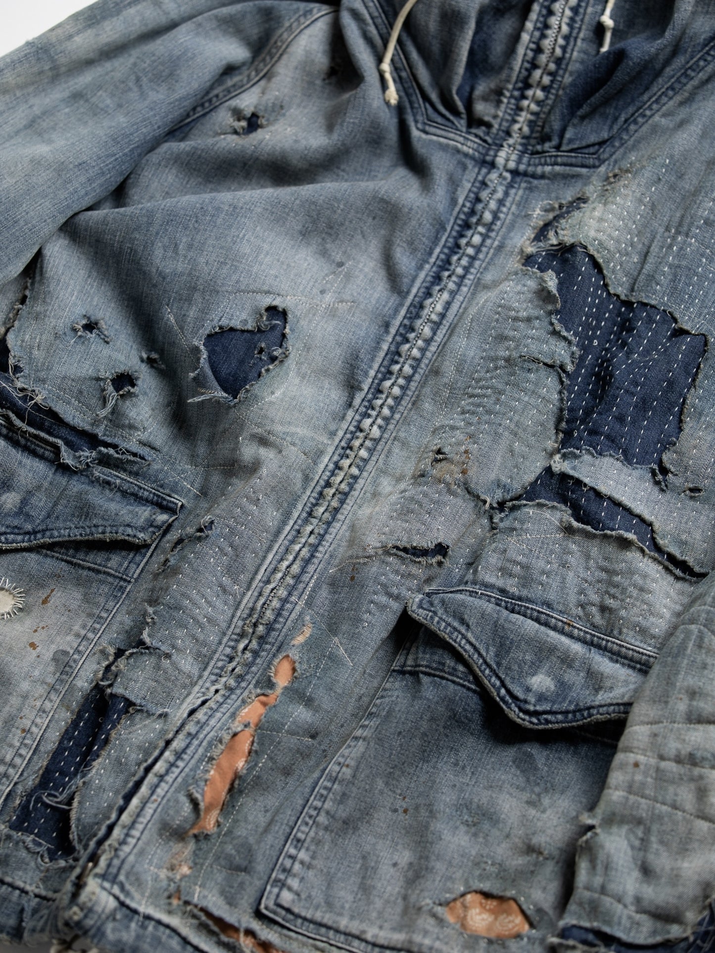 DUAL DENIM REMAKED FULLZIP PARKA / Indigo(remake)