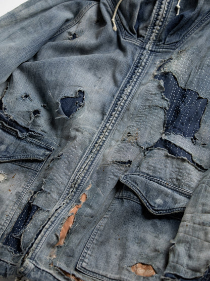 DUAL DENIM REMAKED FULLZIP PARKA / Indigo(remake)
