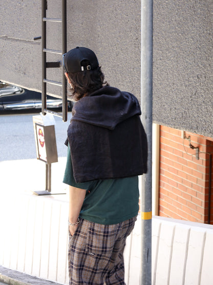 "fulton × CRANK PROJECTS" ハードリネンキャンバスファットシャツ / ブラック