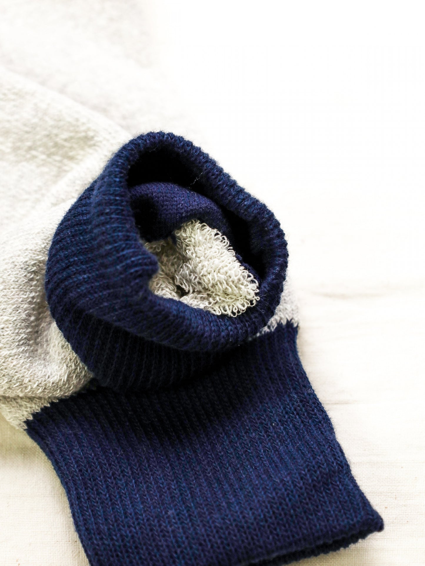 DOUBLE FACE CREW SOCKS SILK & COTTON / 3colors