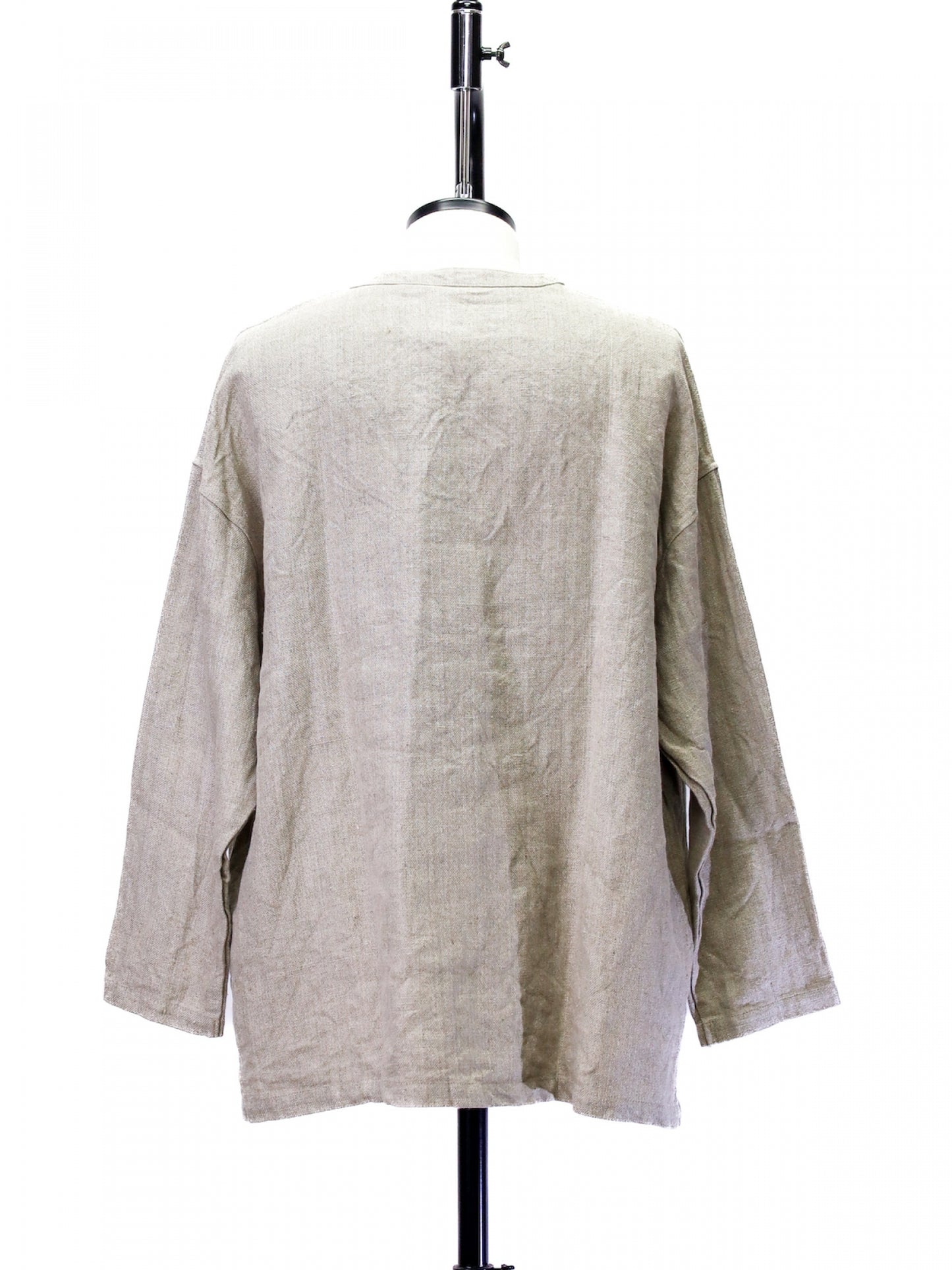 "fulton × CRANK PROJECTS" ハードリネンキャンバスファットシャツ / サンド