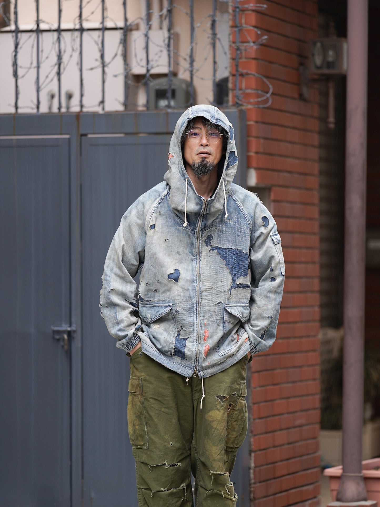 DUAL DENIM REMAKED FULLZIP PARKA / Indigo(remake)
