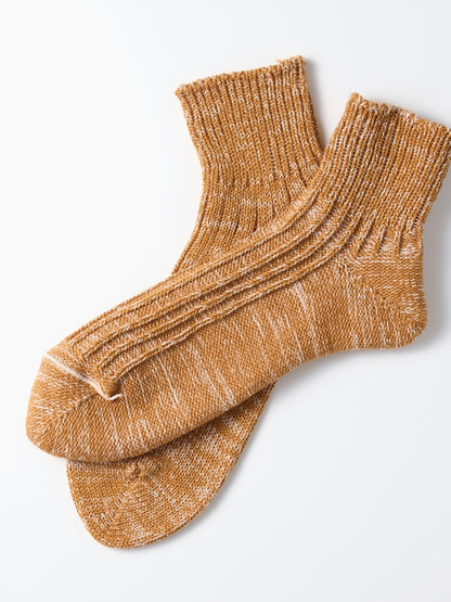 LOW GAUGE RIBBED MARL ANKLE SOCKS / 4colors