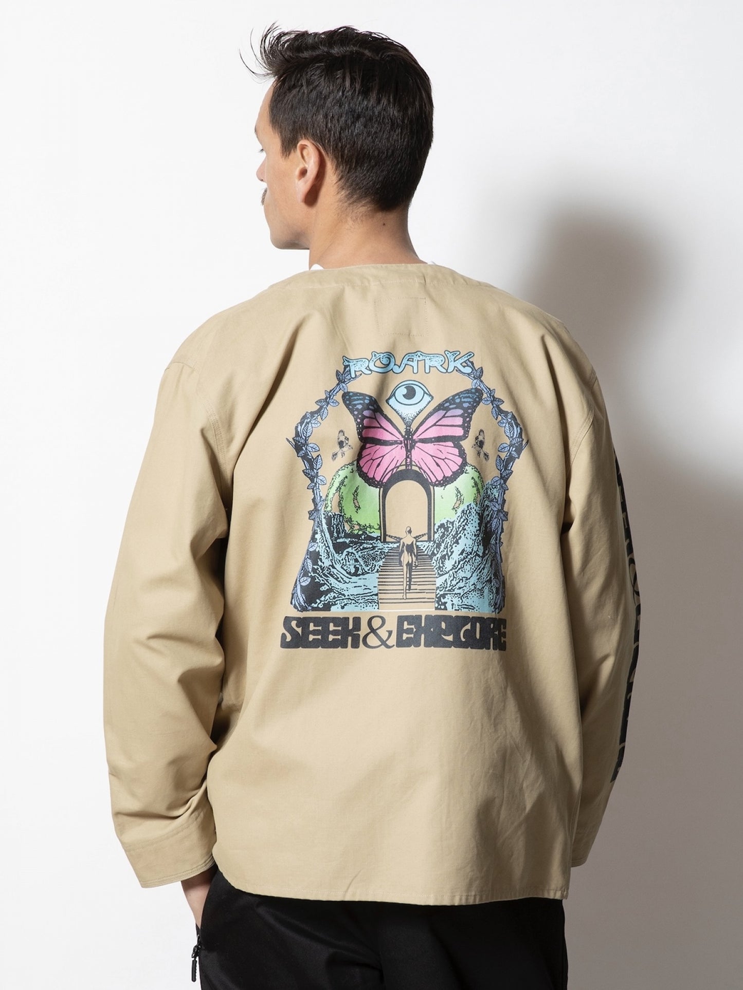 "SEEK & EXPLORE" DUCK DUNGAREE ENGINEER JACKET / Sand beige