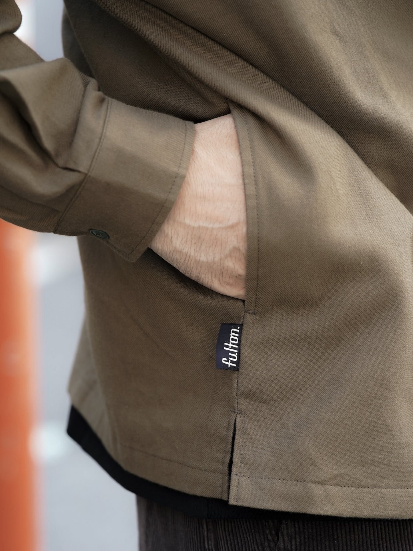 "fulton × organicsta" ORGANIC COTTON FLANEL SHIRT JACKET / Army  Green