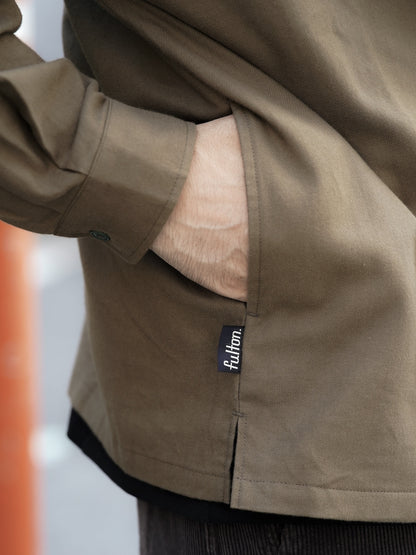 "fulton × organicsta" ORGANIC COTTON FLANEL SHIRT JACKET / Army  Green