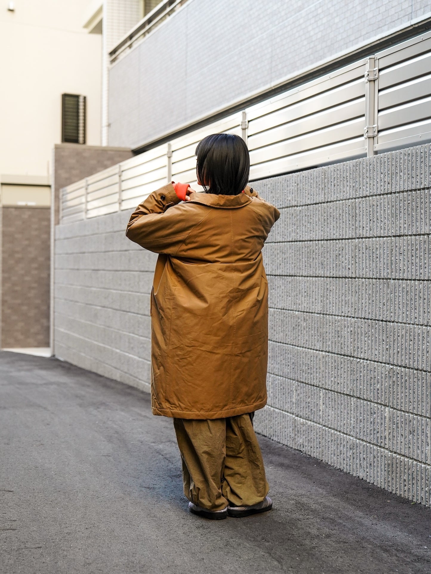 60/40クロス Sorona®Dupont 中綿 ステンカラーコート / Camel brown