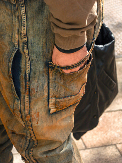 100-YEAR PROCESSING DENIM DECK OVER PANTS / FLATBUSH Ltd.