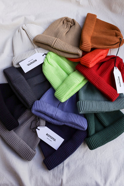 COTTON ROLL UP BEANIE / 13colors