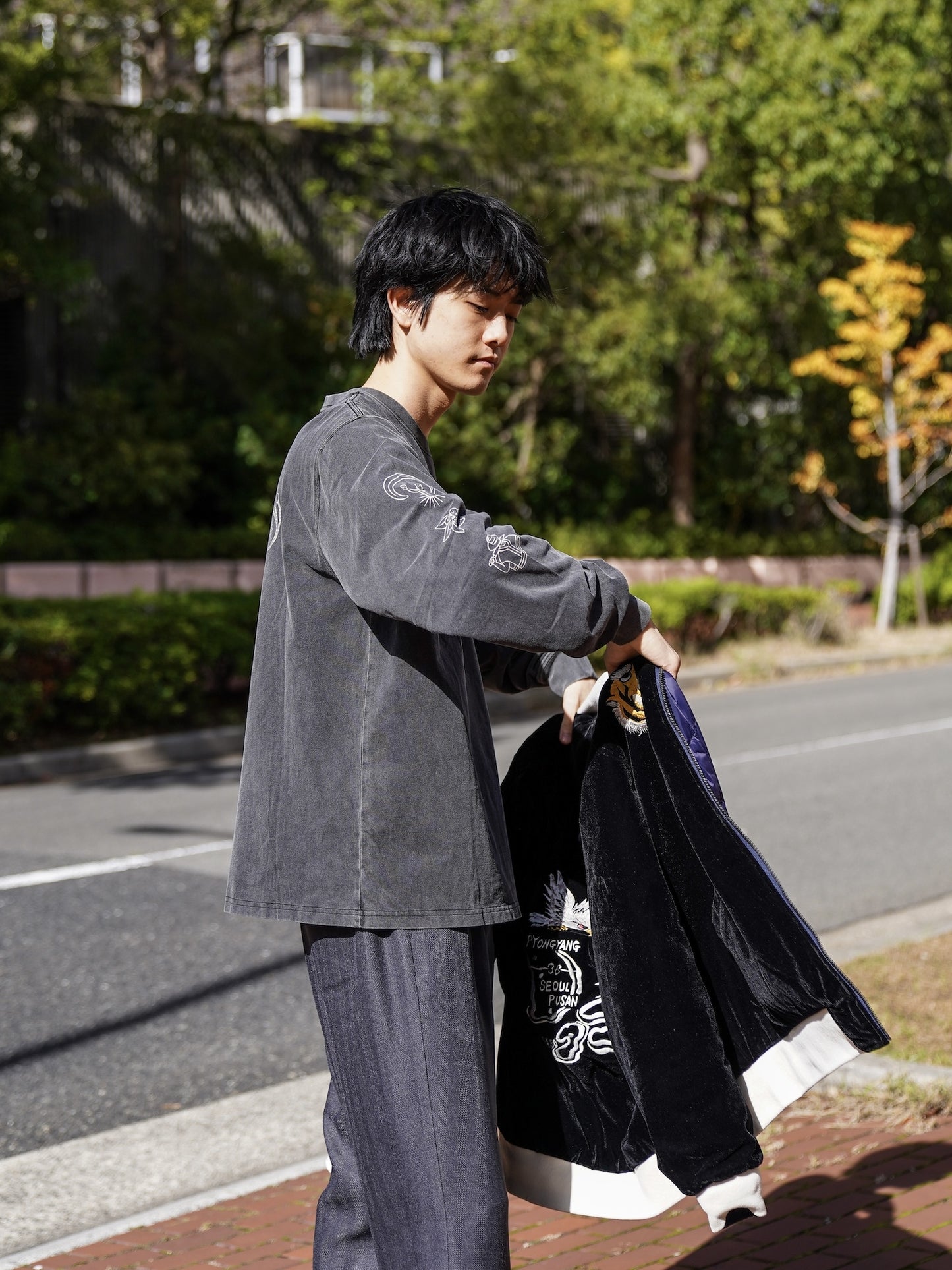 REVERSIBLE "SKAJAN" DOWN JACKET / BK/Navy