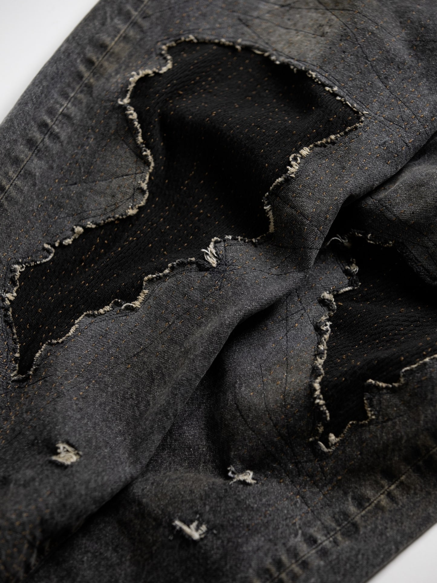 REGULAR TAPERED REMAKED 5P BLACK DENIM PANTS / Black(remake)