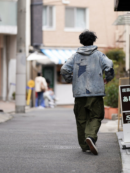 DUAL DENIM REMAKED FULLZIP PARKA / Indigo(remake)