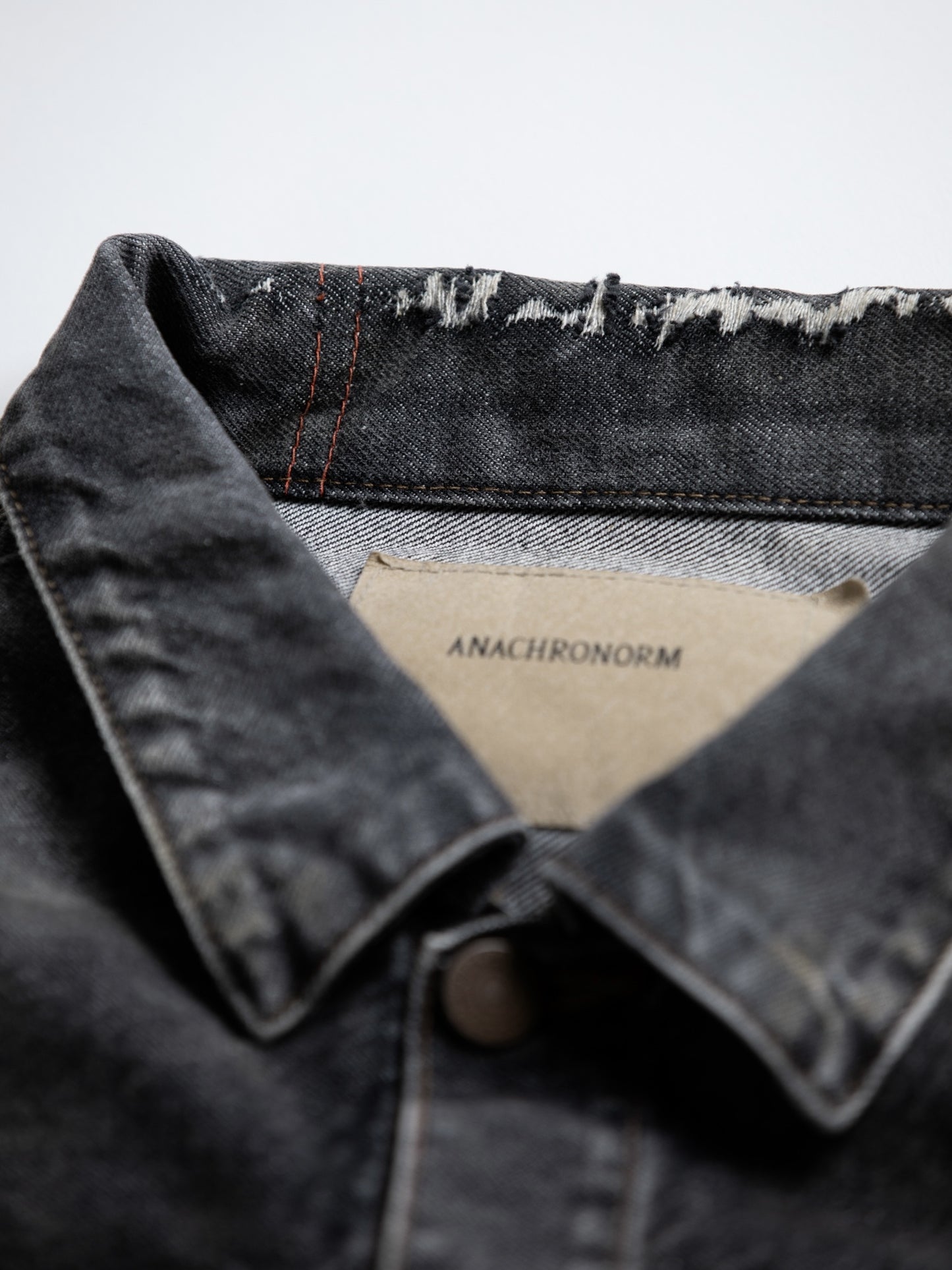 FRONT TUCK REMAKED BLACK DENIM JACKET / Black(remake)