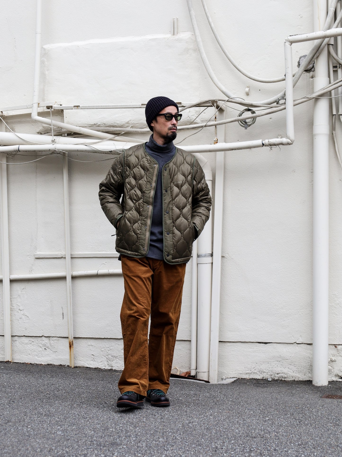 メリノウール裏毛タートルネック / グレー