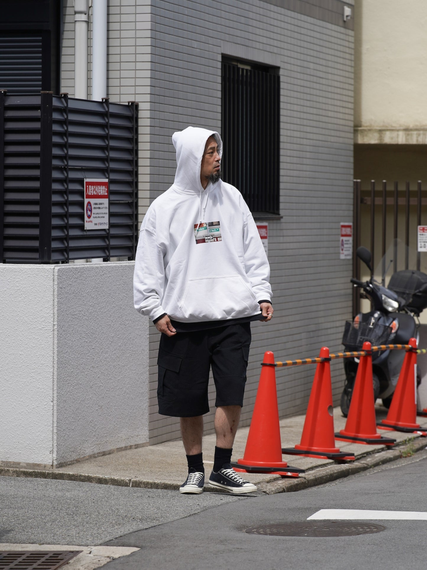 LINEN CARGO 3/4 / Black