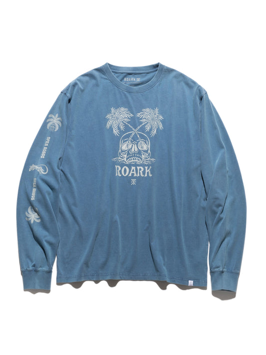 "PERMANENT VACATION" L/S TEE / Slate blue