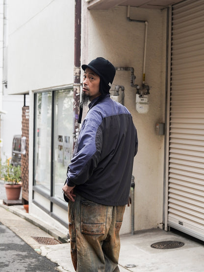 EXCHANGE PATTERN NYLON JACKET / Navy x black